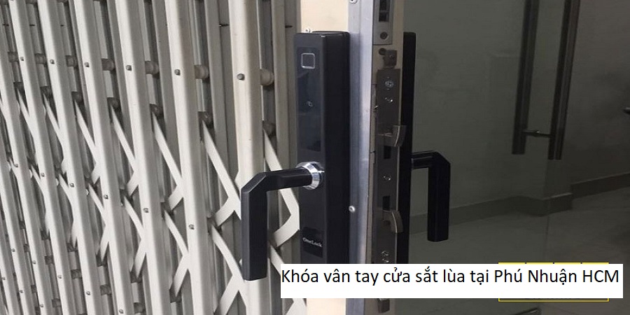 Khóa vân tay cửa sắt lùa tại Phú Nhuận HCM
